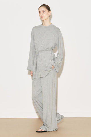 Easy Belted Relaxed Blouse Grey Melange