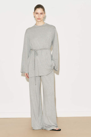 Easy Belted Relaxed Blouse Grey Melange