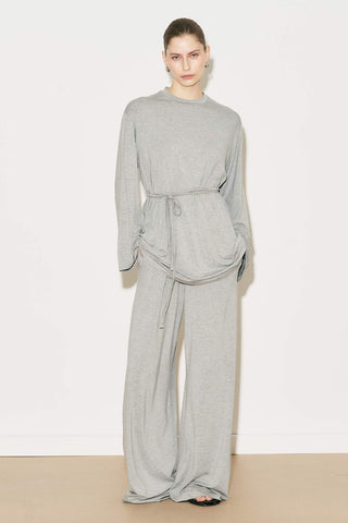 Easy Belted Relaxed Blouse Grey Melange