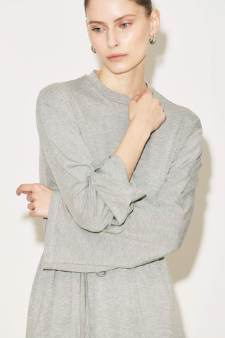 Easy Belted Relaxed Blouse Grey Melange