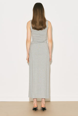 Easy Sleeveless Square Neck Blouse Grey Melange