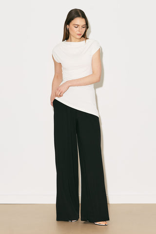 Easy Sleeveless Ruched Blouse Ecru