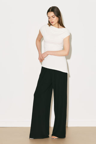 Easy Sleeveless Ruched Blouse Ecru