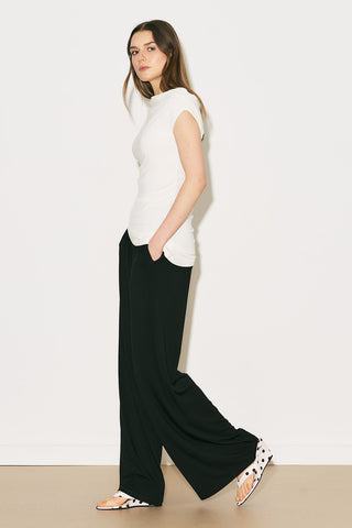 Easy Sleeveless Ruched Blouse Ecru