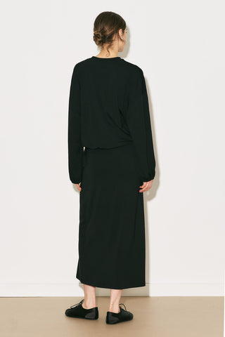 Easy Adjustable Balloon Sleeve Blouse Black