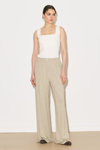 Easy Wide Leg Relaxed Trousers Stone