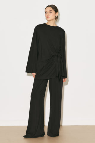Easy Tie Detail Blouse Brown