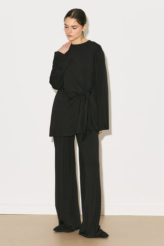 Easy Tie Detail Blouse Brown
