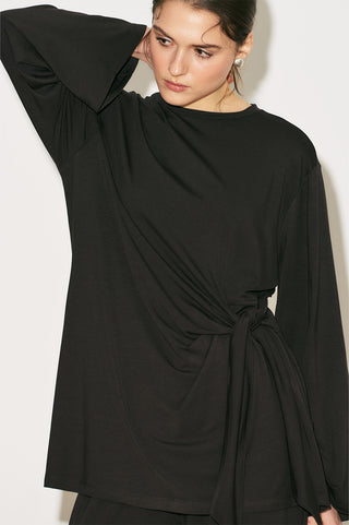 Easy Tie Detail Blouse Brown