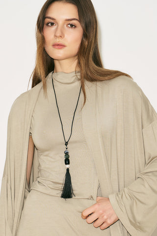 Easy Relaxed Long Kimono Stone