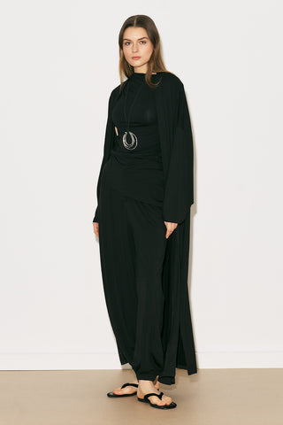 Easy Relaxed Long Kimono Black