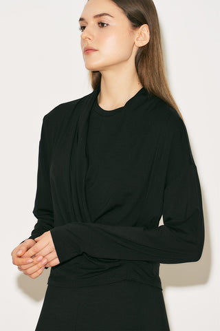 Easy Wrap Blouse Black