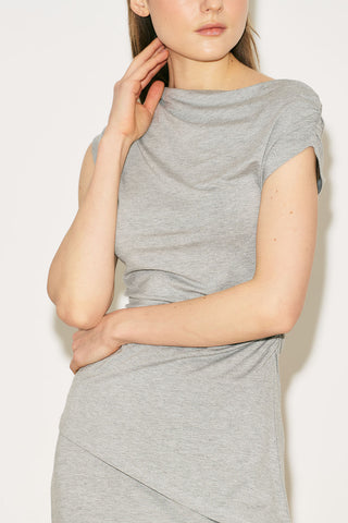 Easy Sleeveless Ruched Blouse Grey Melange