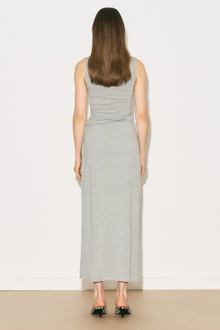 Easy Sleeveless Square Neck Blouse Grey Melange