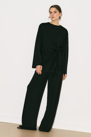 Easy Tie Detail Blouse Black