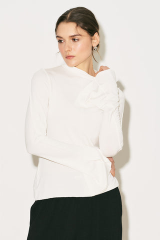 Easy Wide Long Sleeve Blouse Ecru