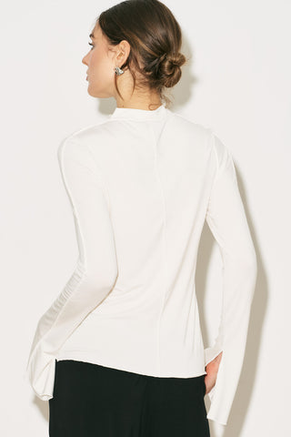 Easy Wide Long Sleeve Blouse Ecru