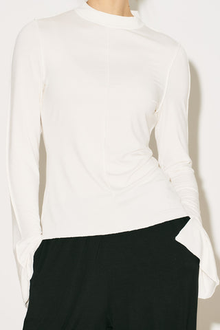 Easy Wide Long Sleeve Blouse Ecru