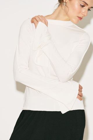 Easy Wide Long Sleeve Blouse Ecru