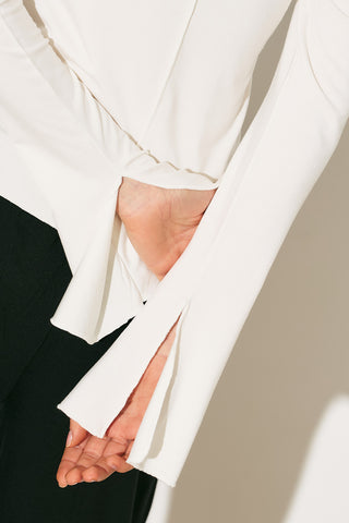 Easy Wide Long Sleeve Blouse Ecru