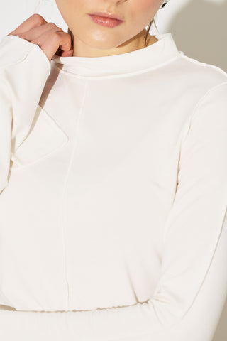 Easy Wide Long Sleeve Blouse Ecru