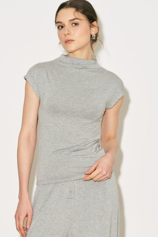 Easy Sleeveless Blouse Grey Melange
