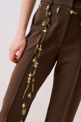 Leaf Design Belt Bronze Black