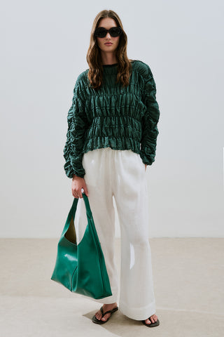 Linen Tie Trousers Ecru
