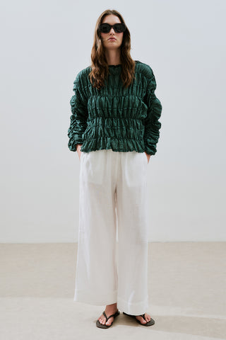 Linen Tie Trousers Ecru