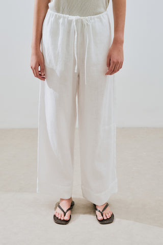 Linen Tie Trousers Ecru
