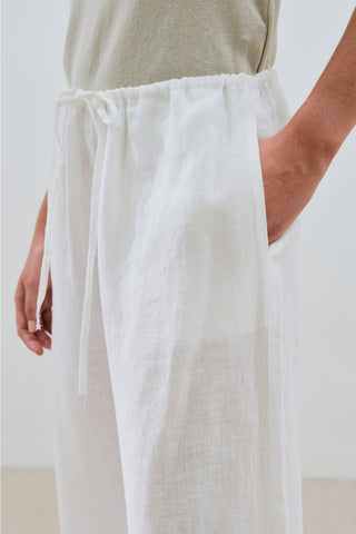 Linen Tie Trousers Ecru