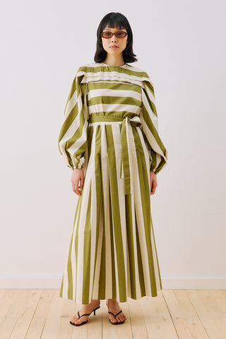 Sofia Striped Maxi Dress Green