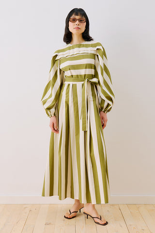 Sofia Striped Maxi Dress Green