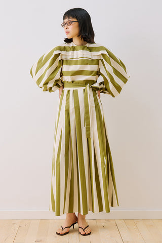 Sofia Striped Maxi Dress Green