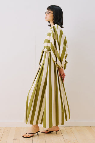 Sofia Striped Maxi Dress Green