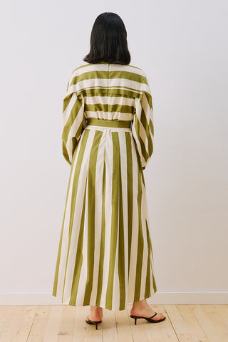 Sofia Striped Maxi Dress Green