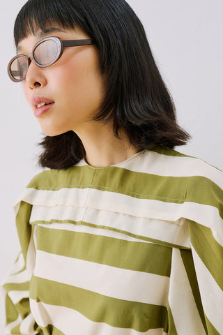 Sofia Striped Maxi Dress Green