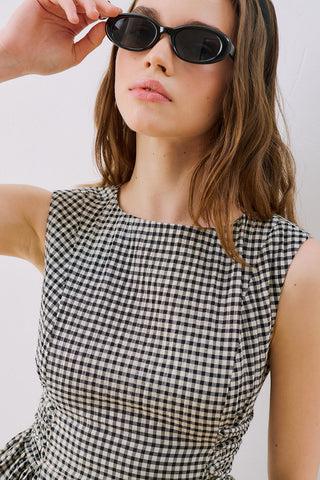 Tie Detail Dress Gingham