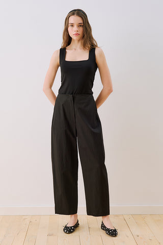 Gabardine Barrel Trousers Black