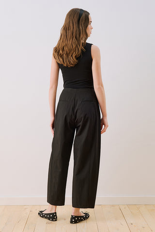 Gabardine Barrel Trousers Black