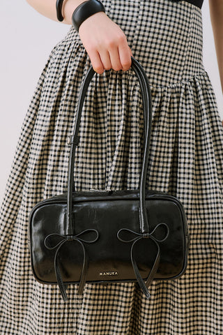 Lola Bow Baguette Bag Black