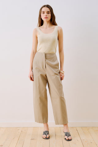 Gabardine Barrel Trousers Sand