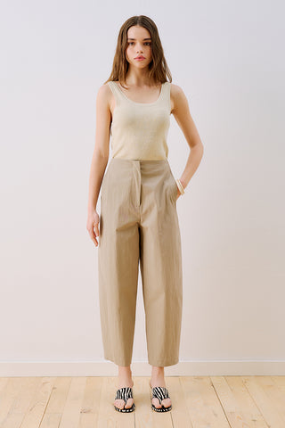 Gabardine Barrel Trousers Sand