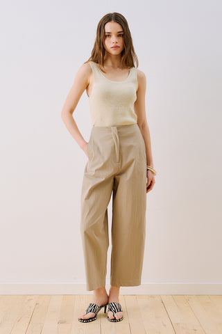 Gabardine Barrel Trousers Sand