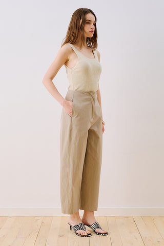 Gabardine Barrel Trousers Sand