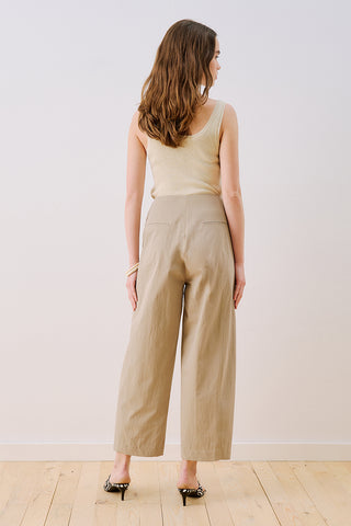 Gabardine Barrel Trousers Sand