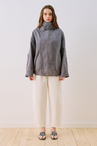 Washed Effect Statement Jacket Indigo
