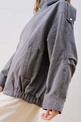 Washed Effect Statement Jacket Indigo