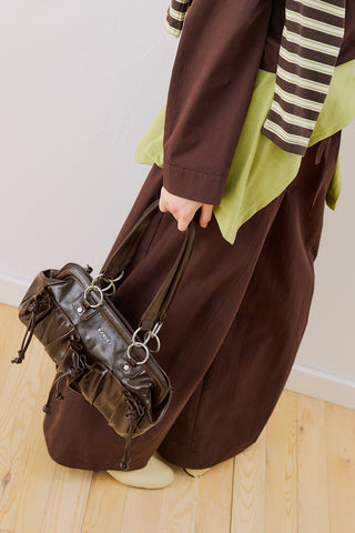 Adela Ruched Pocket Bag Brown
