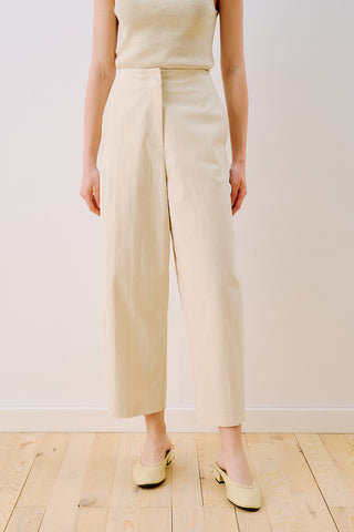 Gabardine Barrel Trousers Ecru